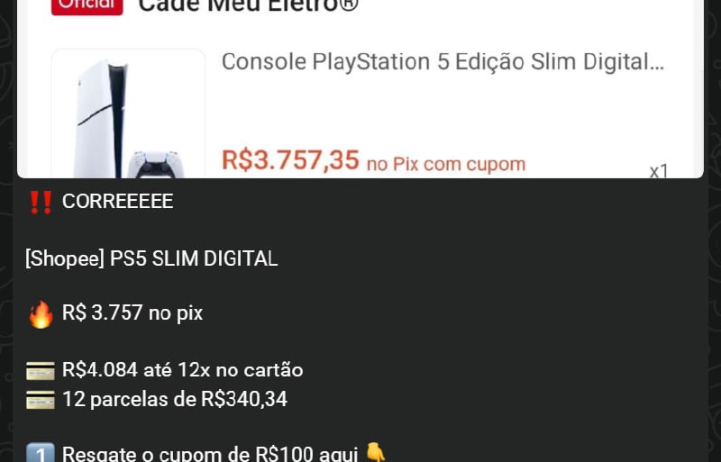 Foto da atualização do canal
