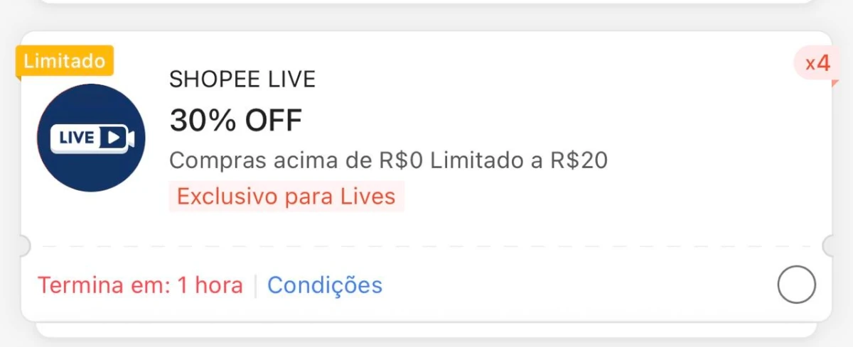 Cupom da live