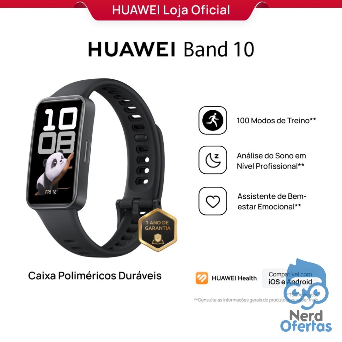 HUAWEI Band 10 Smartwatch com Análise do Sono em Nível Profissional por R$ 160