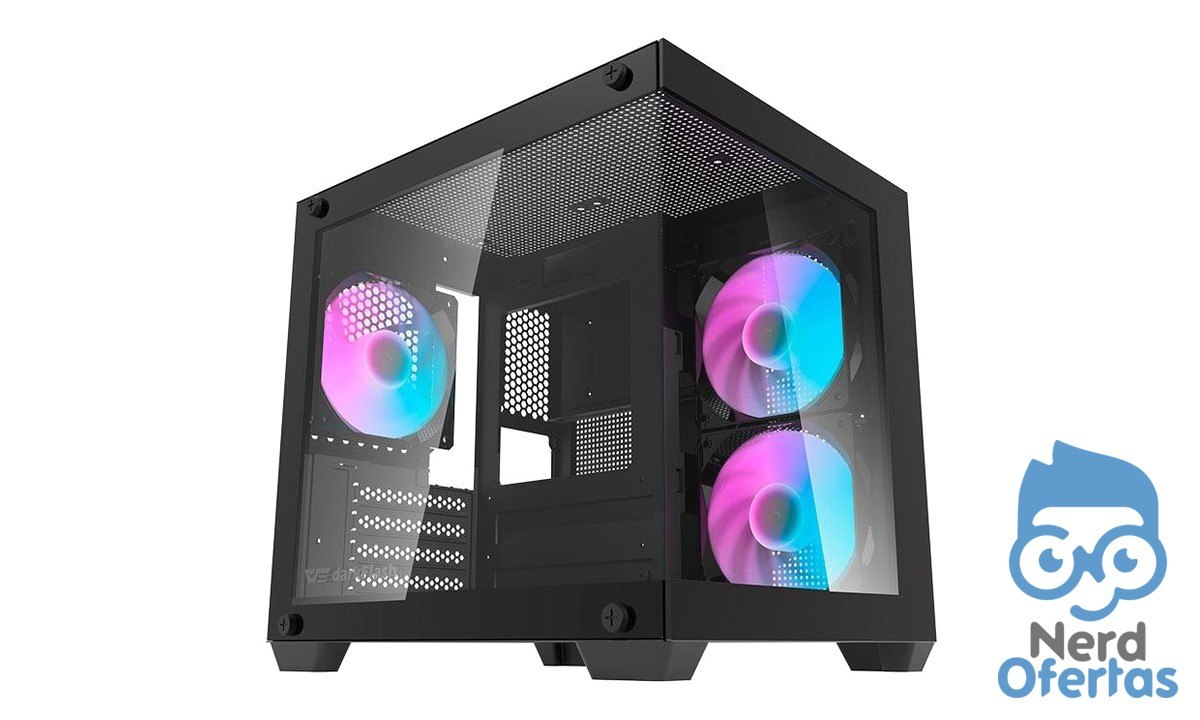 Gabinete Gamer Aigo Darkflash Durin D275M Rainbow Mid-Tower Vidro Temperado 3 Fans Preto por R$ 131