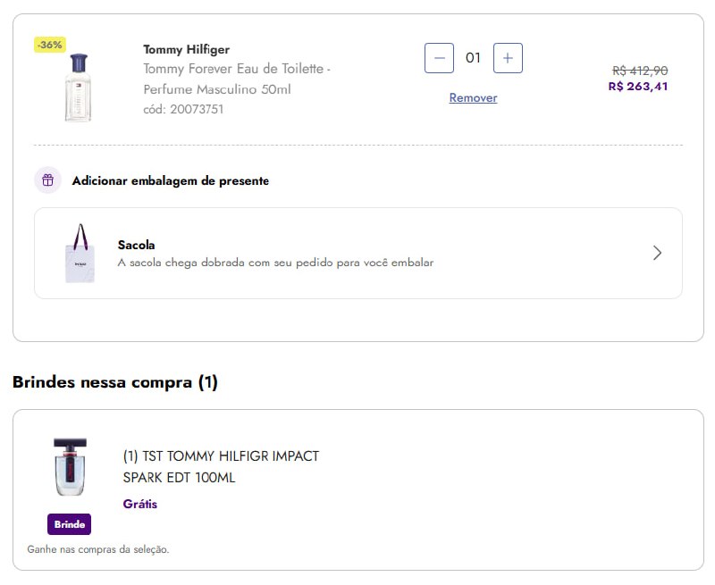 Tommy Forever Eau de Toilette Perfume Masculino 50ml + Brinde por R$ 263