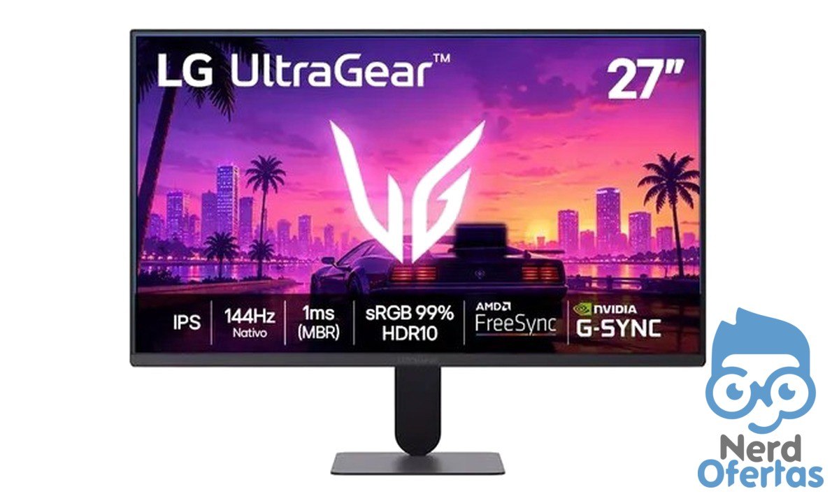 LG UltraGear Monitor Gamer 27" IPS 144Hz 1ms Full HD HDR10 por R$ 657