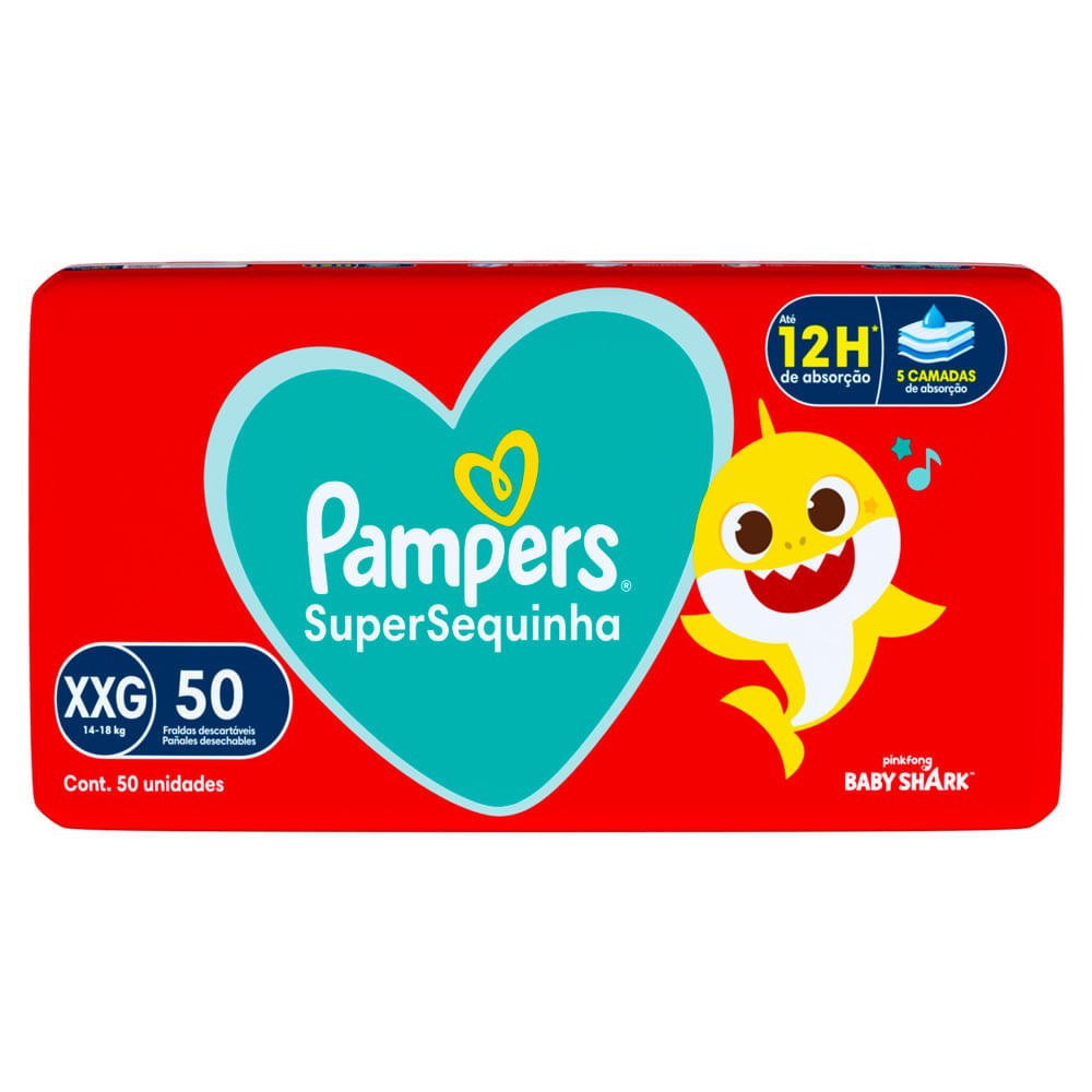 Fralda Pampers Supersequinha XXG com 50 Unidades por R$55,99