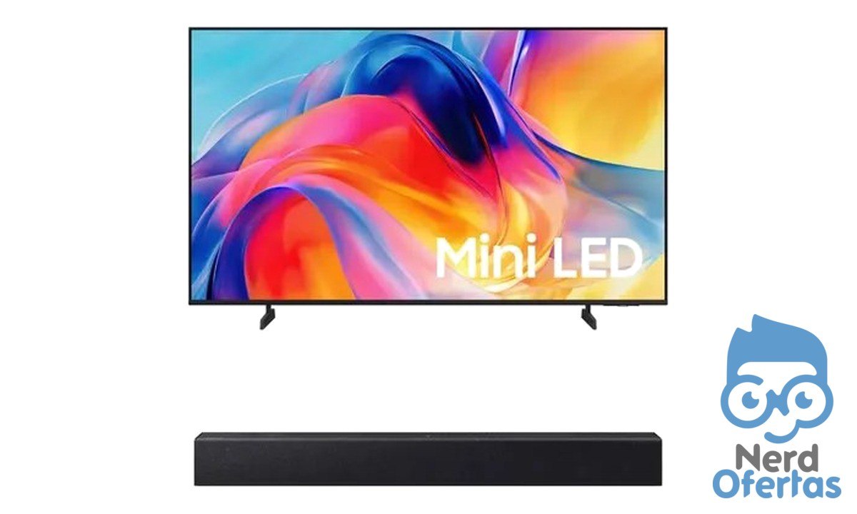 Smart TV Samsung 55" Miniled 4K M75H com Soundbar HW-B400F por R$ 2.699
