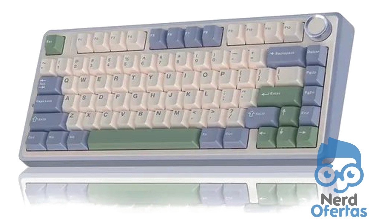 Teclado Mecânico Aula F75 Sem Fio Tri-Mode por R$ 273