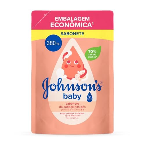 Refil Sabonete Líquido Johnson's Baby da Cabeça aos Pés 380ml por R$16,71