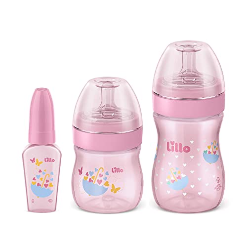 Lillo Kit de Mamadeira Primeiros Passos Rosa por R$19,91