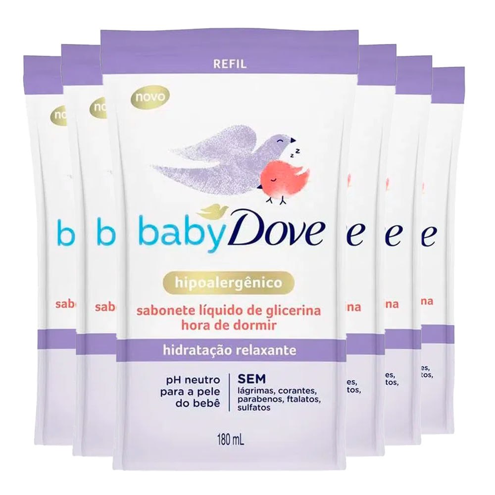 Kit Sabonete Refil Dove Baby Hidratação Hora de Dormir 180ml com 6 unidades por R$51,79