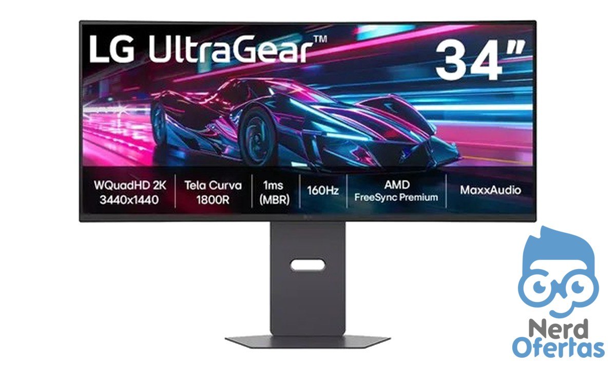 Monitor LG UltraGear Curvo 34" QuadHD 160Hz 1ms por R$ 1.737