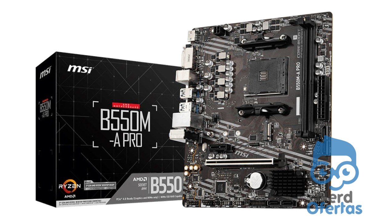 Placa Mãe MSI B550M-A PRO AMD Ryzen AM4 DDR4 Matx M.2 HDMI/DVI por R$ 466