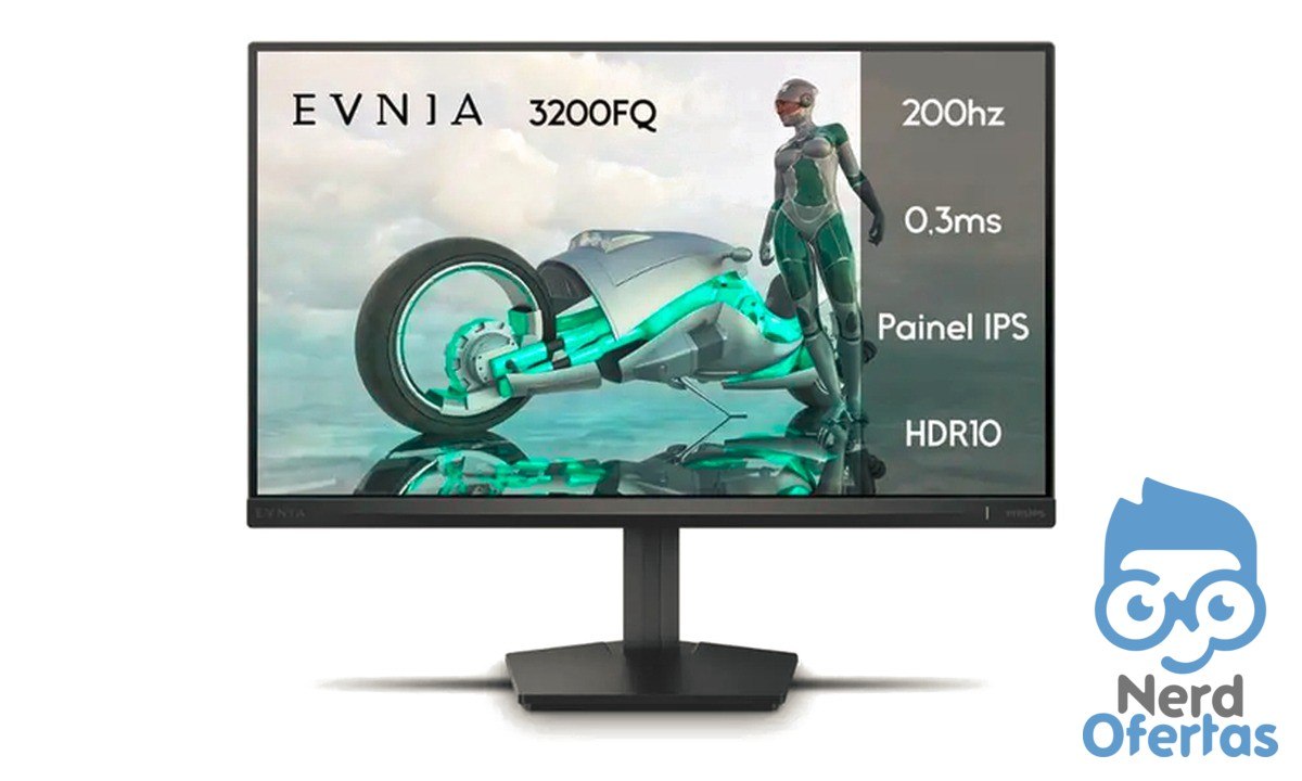 Monitor Gamer Phillips 23.8" Full HD IPS 200Hz Preto por R$ 599