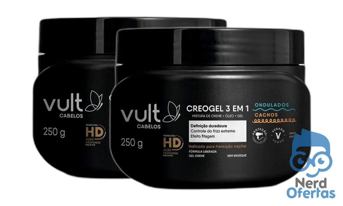 Kit 2 Vult Creogel 3 em 1 Ondulados e Cachos 250g