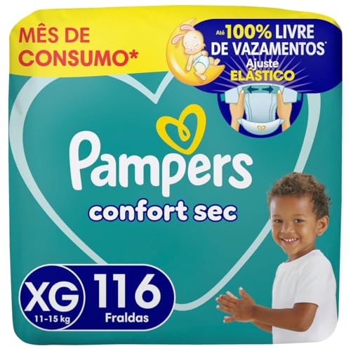 Fralda Pampers Confort Sec XG com 116 Unidades por R$133,90