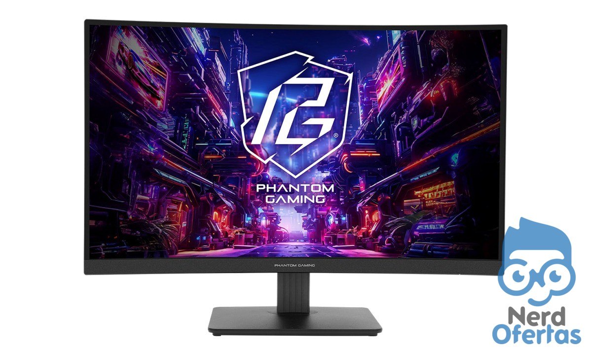 Monitor Gamer ASRock Phantom Gaming PG27QRT1B 27" Curvo QHD 180Hz por R$ 899
