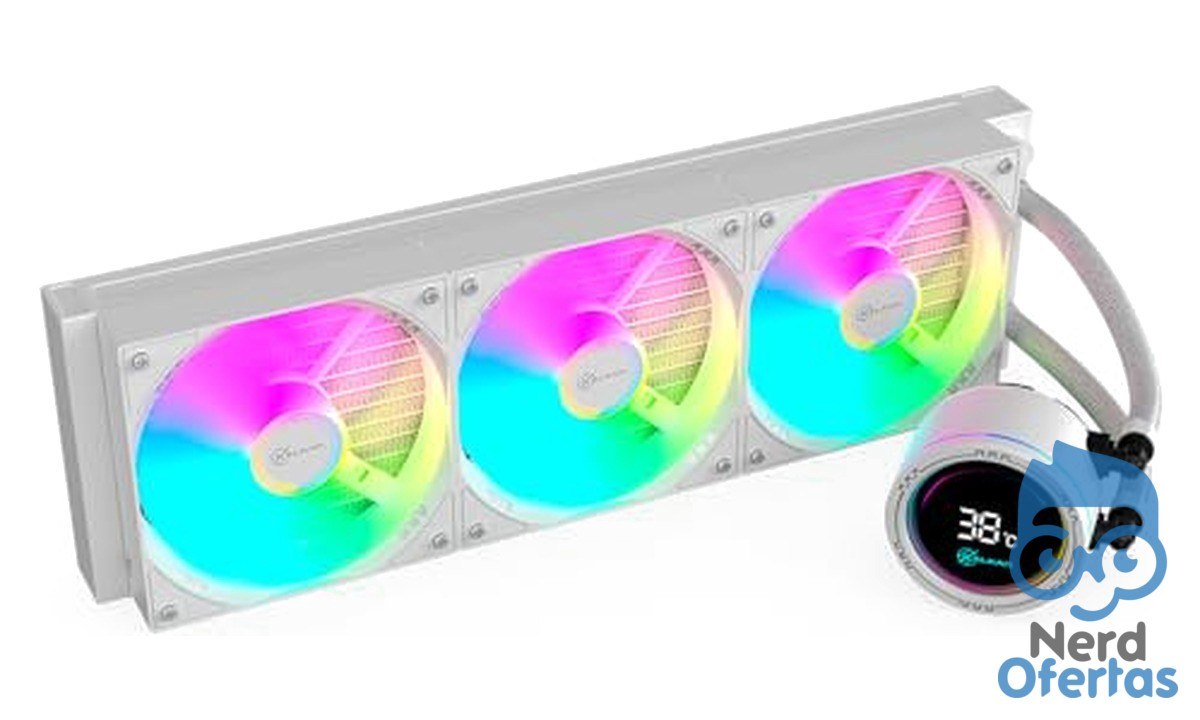 Water Cooler Kalkan Alpha 360 ARGB com Display de Temperatura Branco Intel e AMD