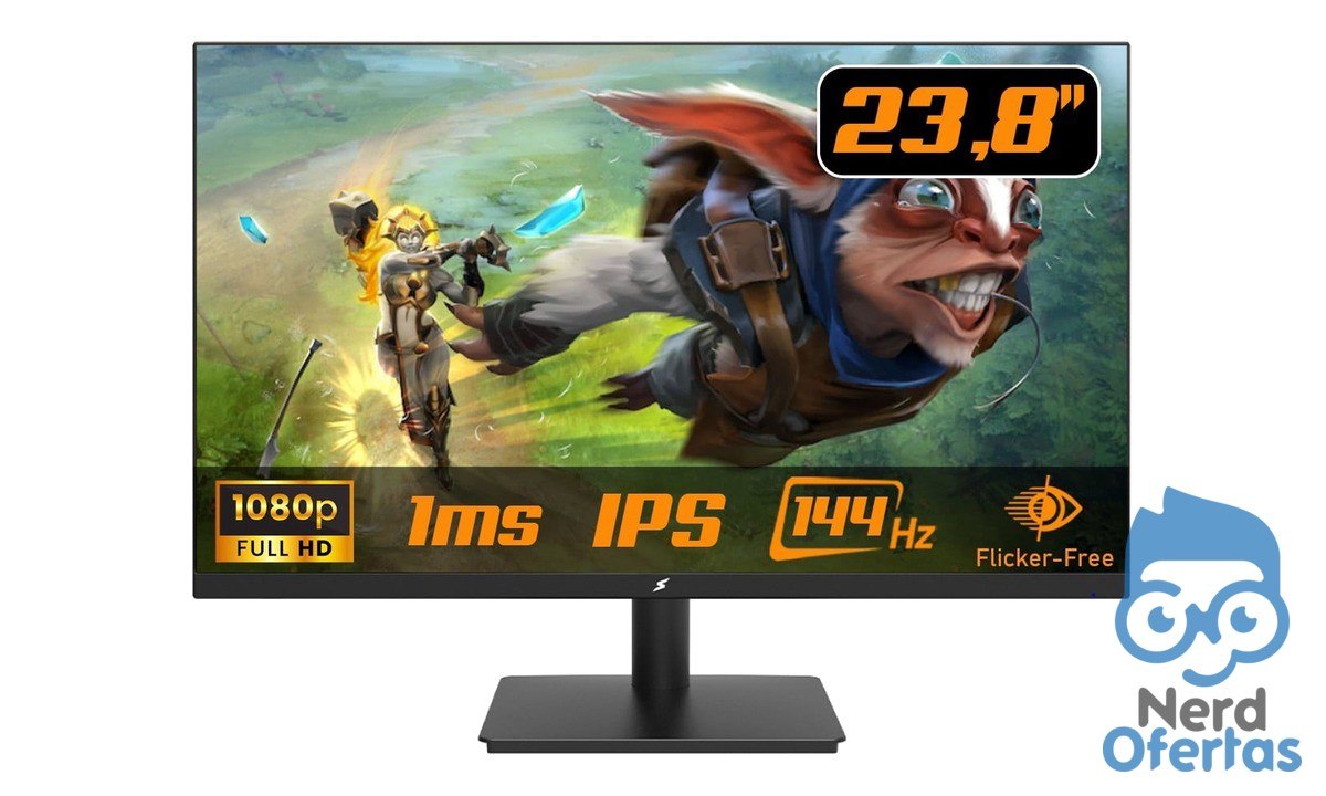 Monitor Gamer SuperFrame Ace 23.8" Full HD IPS 144Hz 1ms por R$ 429