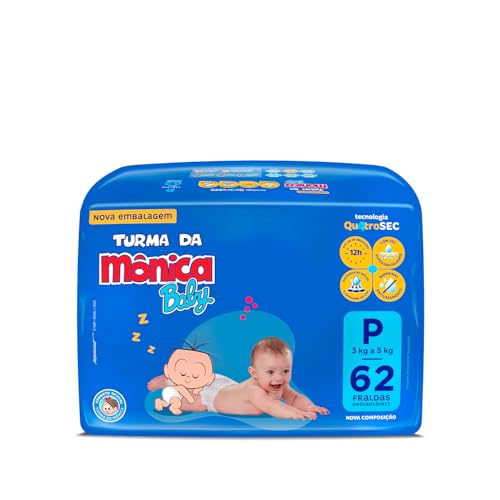 Fralda Turma da Mônica Baby Mega P com 62 Unidades por R$34,79