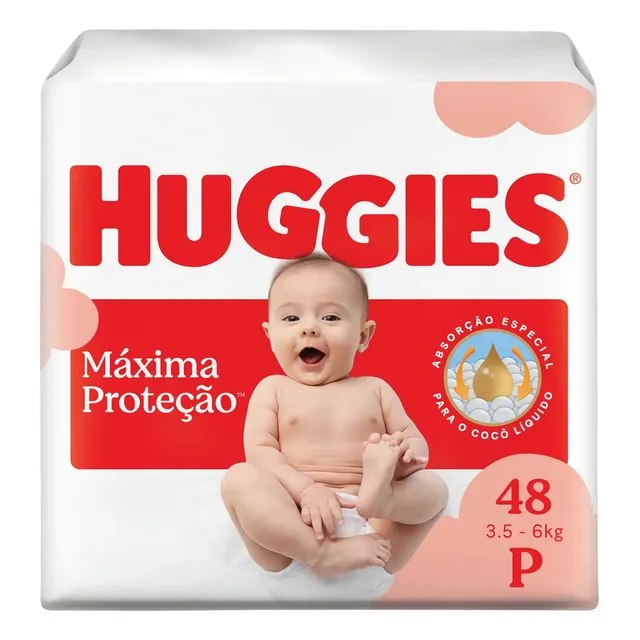Fralda Huggies Máxima Proteção P com 48 Unidades