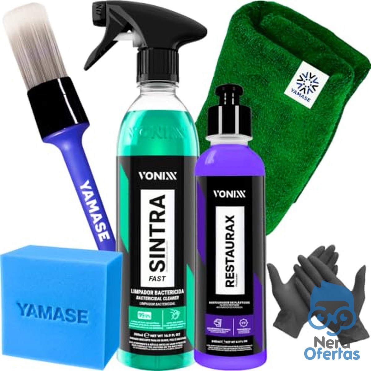 Kit Limpeza Interna de Painel e Revitalização de Plásticos Restaurax 240ML Sintra Fast Vonixx Yamase
