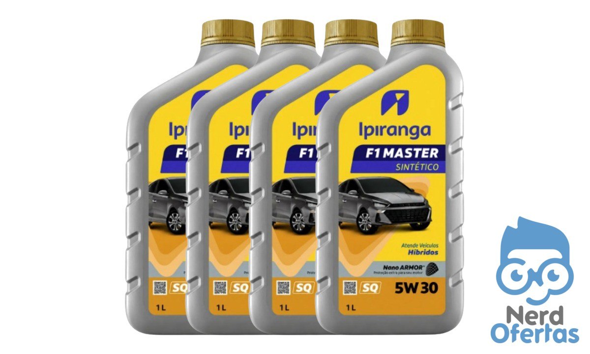 Kit 4 unidades Óleo Lubrificante Ipiranga F1 Master Sintético 5W30 Api SQ 4L