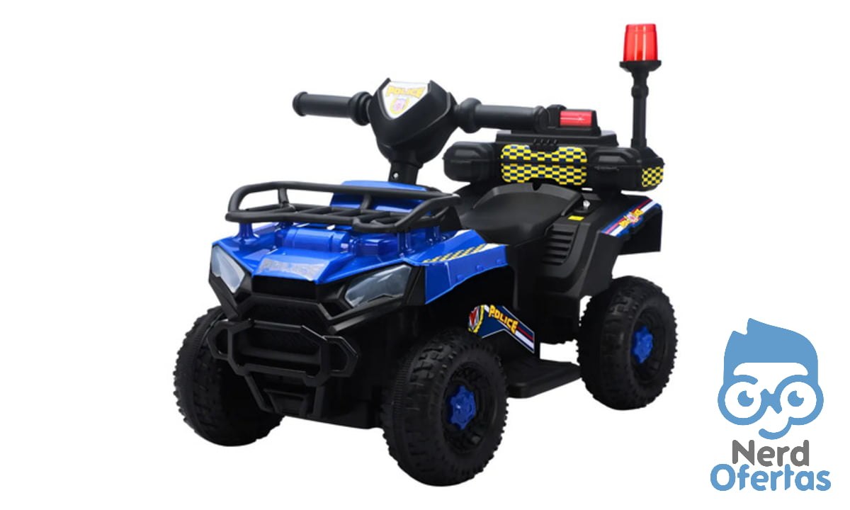 Carro De Polícia Infantil Elétrico Com Sirene Az Maxi Toys por R$ 284