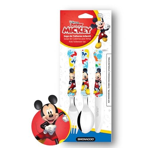 Jogo de Talheres Infantil Mickey Disney Inox Simonaggio