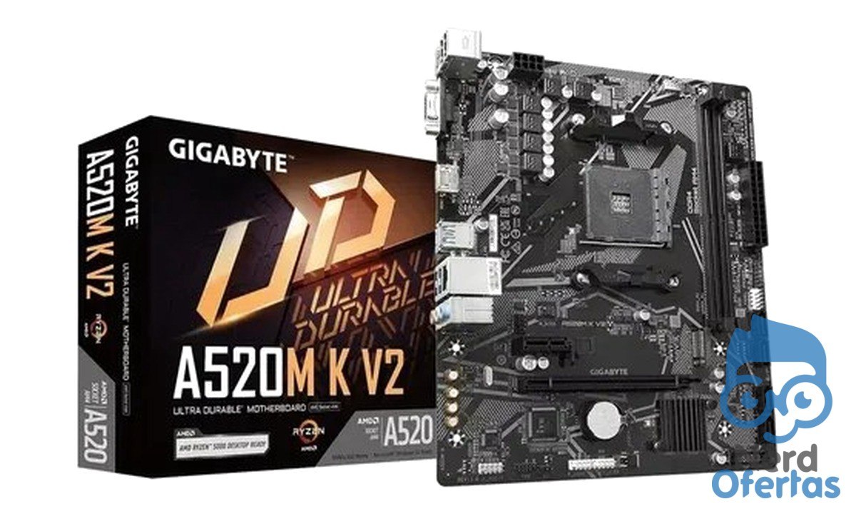 Placa Mãe Gigabyte A520M K V2 AM4 MATX DDR4 Preto por R$ 316