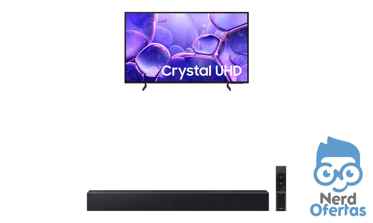 Samsung Smart TV 55" Crystal UHD 4K U8600F + Soundbar HW-B400F por R$ 2.637