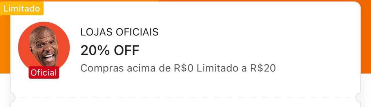 Cupom Shopee Lojas Oficiais: 20% OFF sem mínimo, limitado a R$ 20