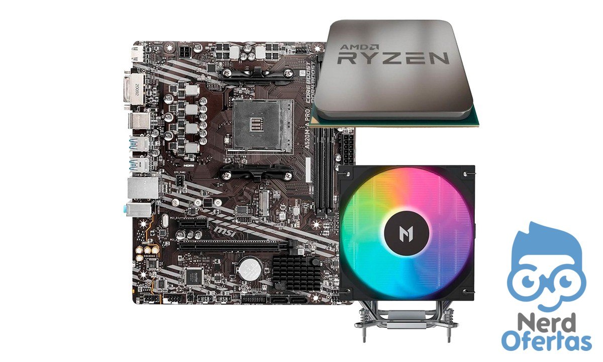 Kit Placa Mãe MSI A520M-A PRO + Processador AMD Ryzen 5 5500F + Air Cooler MACH1 ARTIC por R$ 781 com cupom CASADINHO