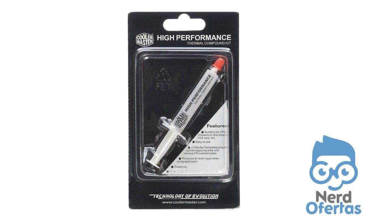 Pasta Térmica Cooler Master High Performance 0.8W Branca HTK-002-U1 por R$ 12