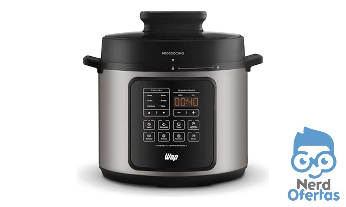 WAP Panela de Pressão Elétrica WPPE3 6L com 10 Receitas Pré-Programadas