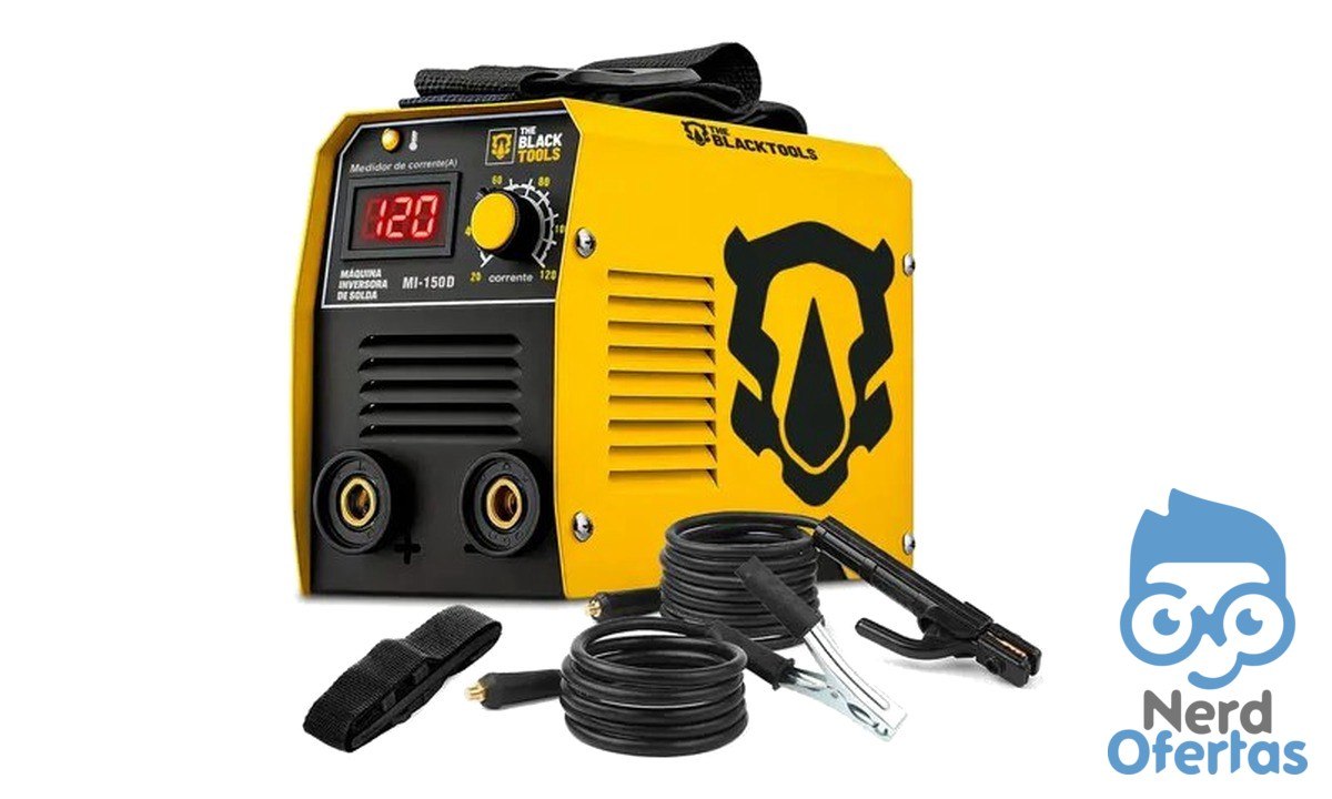 Máquina Inversora de Solda Portátil MMA Eletrodo MI150D 120A The Black Tools