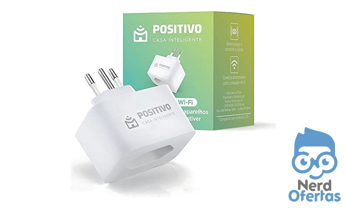 Smart Plug Wi-Fi 10A/1000W Positivo Casa Inteligente Compatível com Alexa por R$ 49