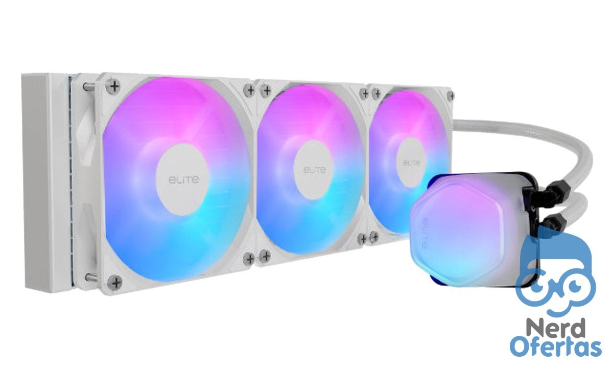 Water Cooler Cooler Master Elite Liquid 360mm Branco ARGB para CPU Intel e AMD