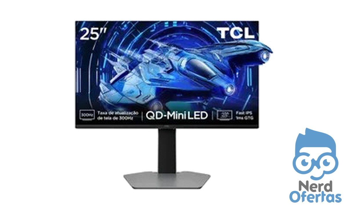Monitor Gamer Tcl 25 Polegadas Qd-Mini Led Full Hd G64 300hz 1ms (Gtg) Freesync Hdr 600 Nits 25g64