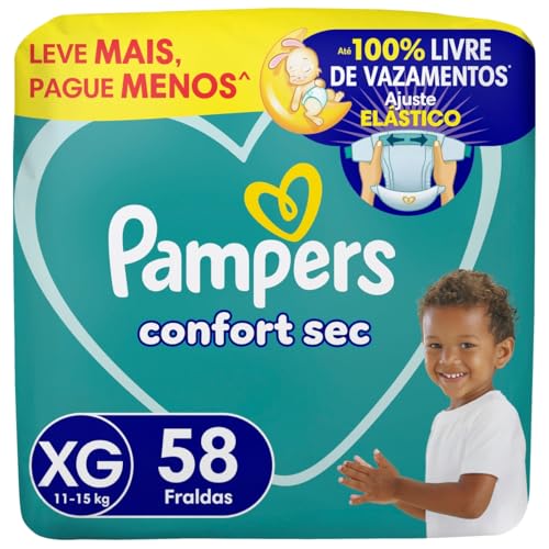 Fralda Pampers Confort Sec XG com 58 Unidades
