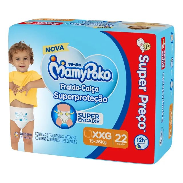 Fralda Calça Mamy Poko Proteção XXG com 22 Unidades