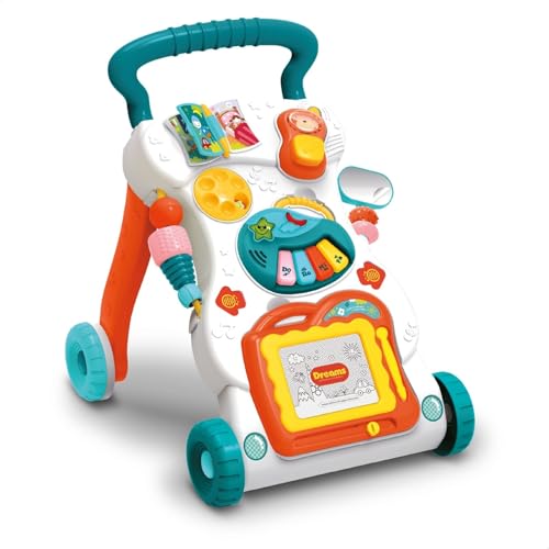 Andador Empurrador Didático Infantil Musical com Lousa Mágica por R$95,91