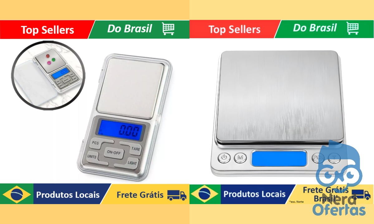Mini Balança Digital Alta Precisão Até 3kg para Cozinha e Laboratório por R$ 14
