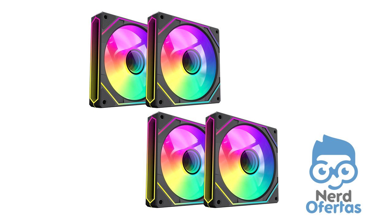 KIT 4 Fans ARGB Gamemax Nevihta FN12A-S8I-BK por R$ 108