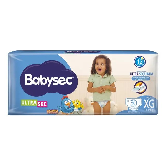 Fralda Babysec Ultrasec Galinha Pintadinha XG com 30 Unidades