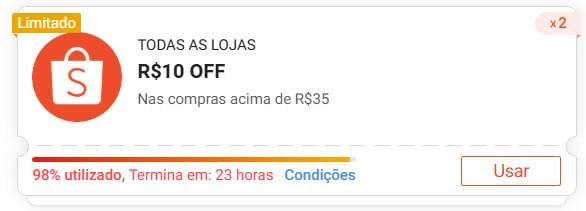 Cupom de R$10 OFF em 35 (pode usar duas vezes): VEMNOVEMBROAF