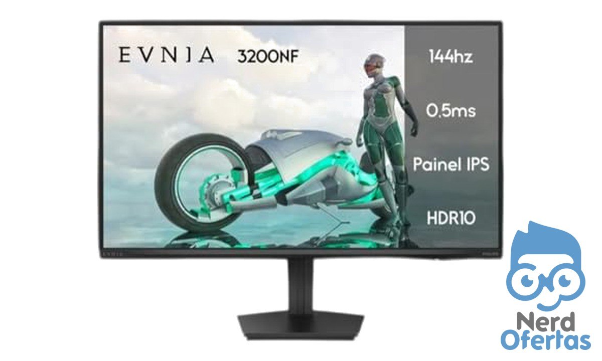 Monitor Gamer Philips Evnia 23.8" 144Hz 0,5ms 24M2N3200NF por R$ 449