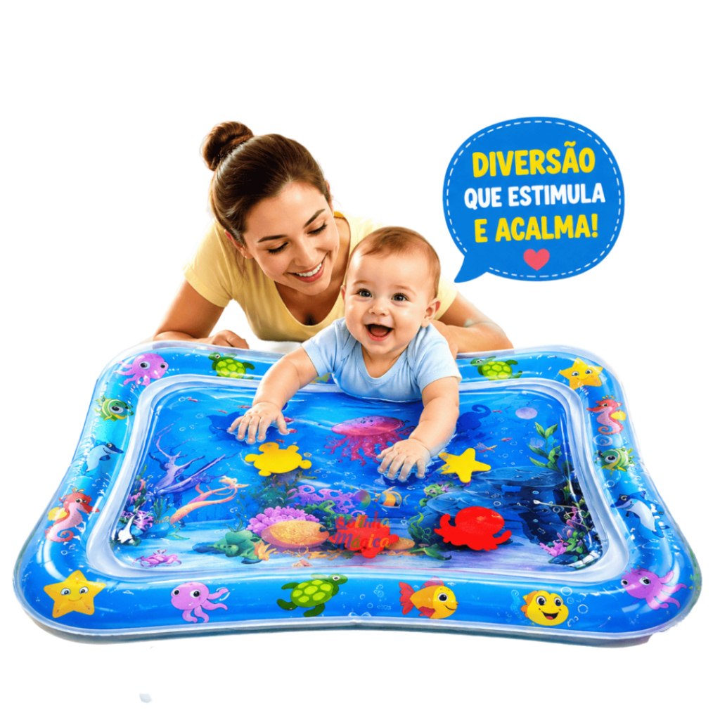 Tapete Infantil Sensorial Inflável Água Bebê Atividades por R$14,99