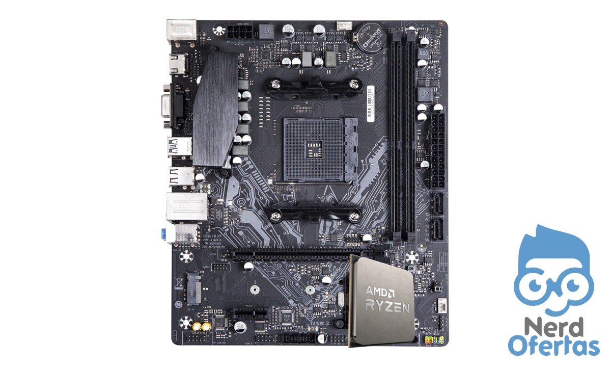 Kit Upgrade Ryzen 7 5700X + Placa Mãe Chipset A520M