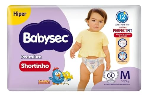 Fralda BabySec Premium Galinha Pintadinha Shortinho M com 60 Unidades