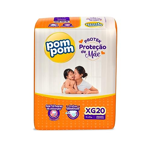 Fralda Pom Pom Protek Proteção de Mãe Jumbo XG com 20 Unidades por R$19,73