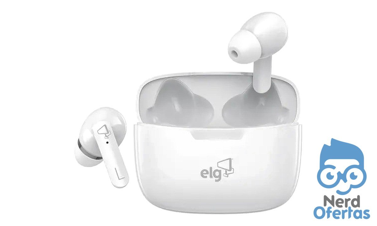 Fone De Ouvido Bluetooth TWS Branco TWPRO3S ELG por R$ 30,96 com cupom