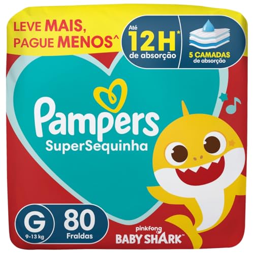 Fralda Pampers Supersequinha G com 80 Unidades por R$76,61